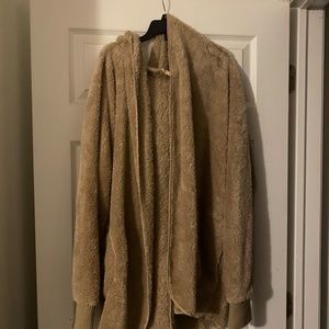 Hazel Boutique Hem & Thread Beige Bear Coat